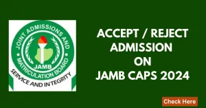 how to accept or reject admission on jamb caps